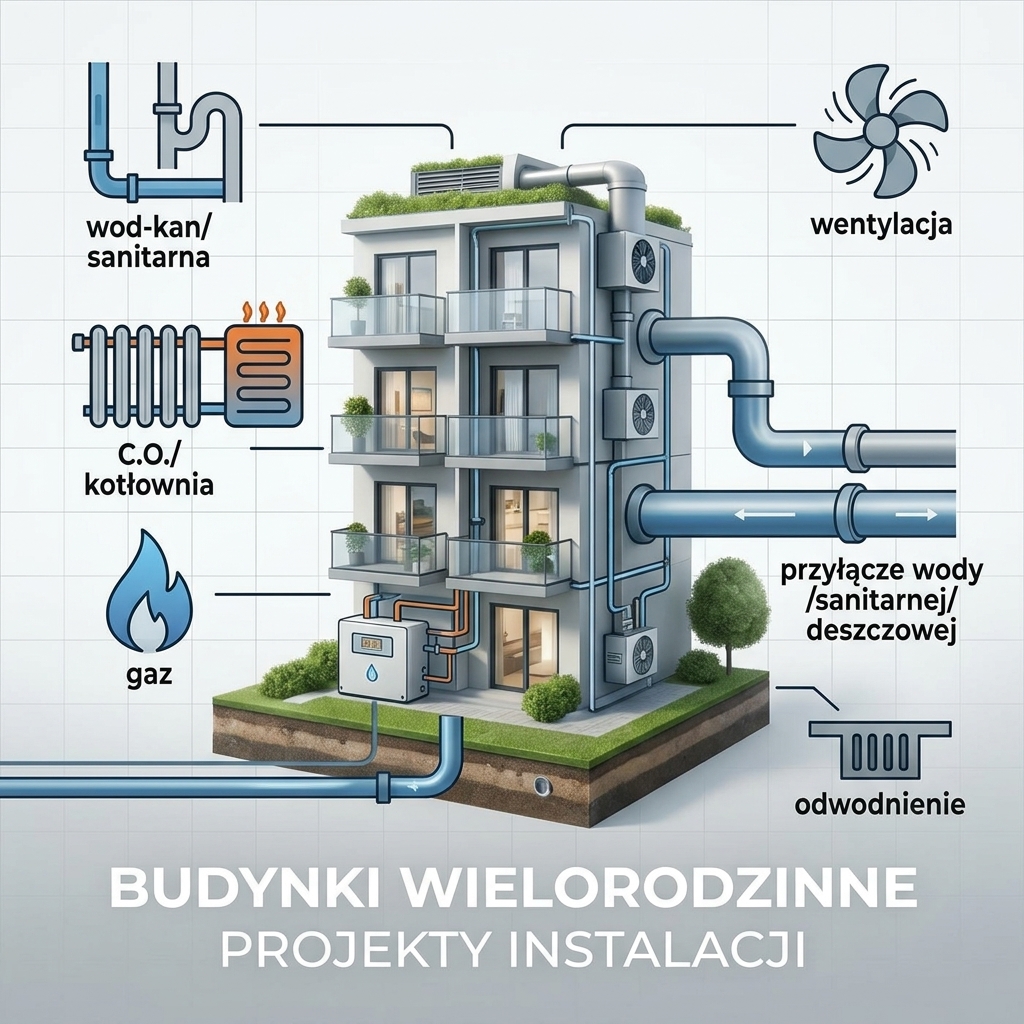 budynki wielorodzinne - projekty instalacji